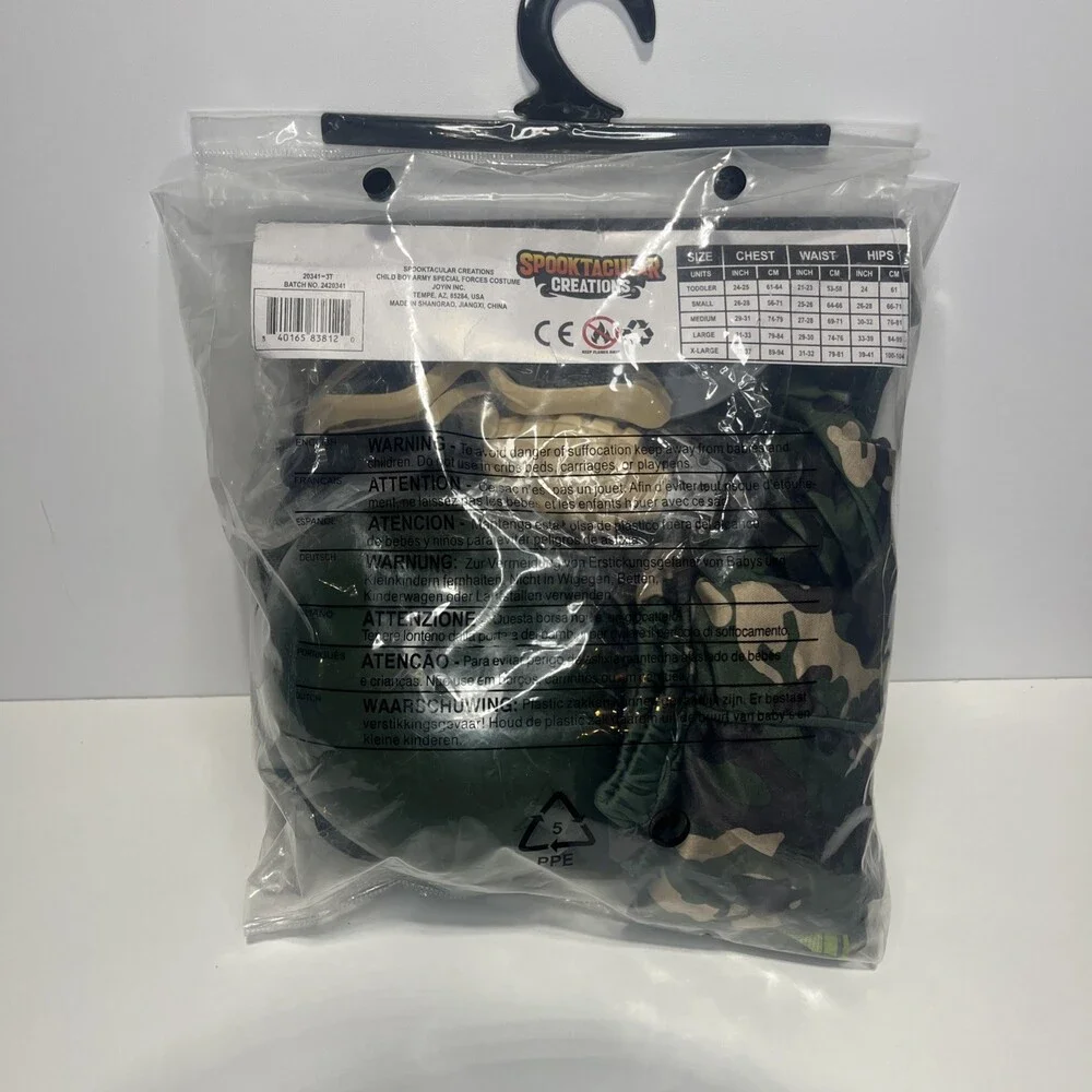 Army Costume Boys Soldier Tactical Gear Role Play Special Forces Boy Girl Sz 3T
